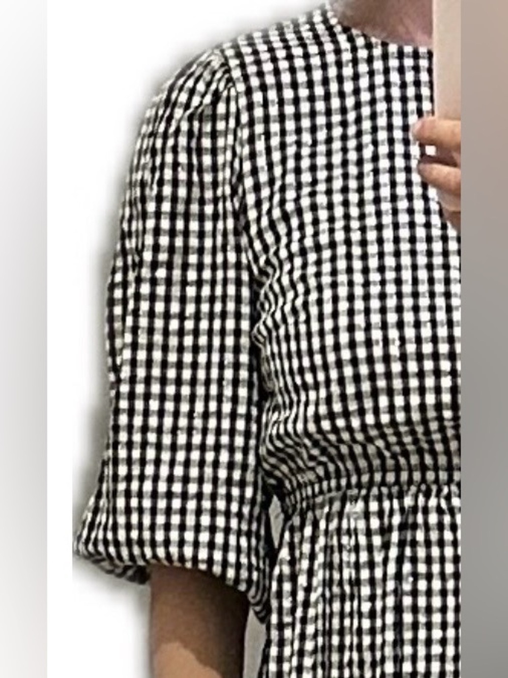 Long checked cotton dress